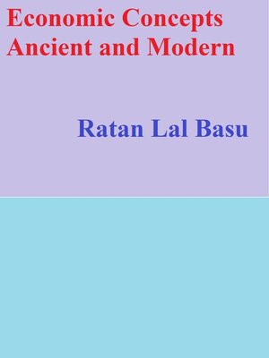 cover image of Economic Concepts Ancient and Modern